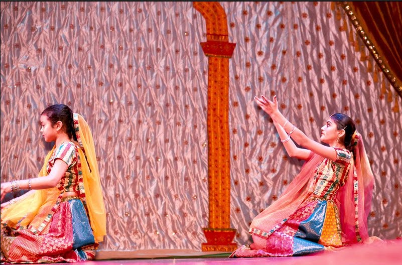 Noopur dancers in a classical stage performance