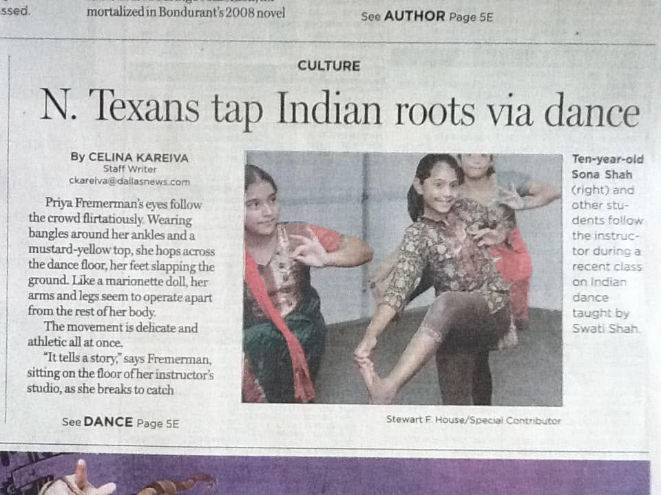 Newspaper feature N. Texans tap Indian roots via dance