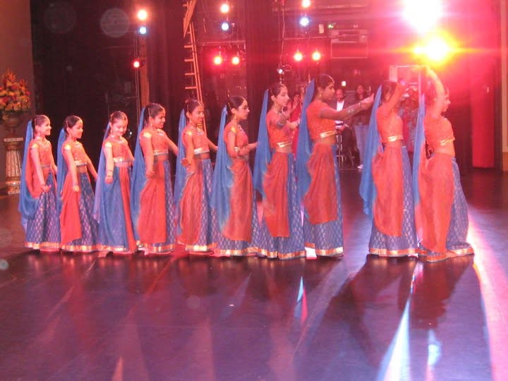 Noopur dancers lined up on stage